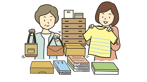 家財道具や想い出の品の整理イラスト