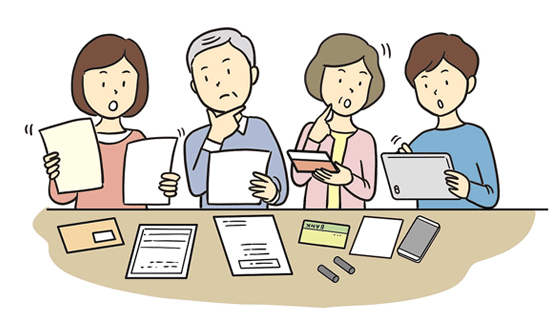金融口座や契約の整理イラスト