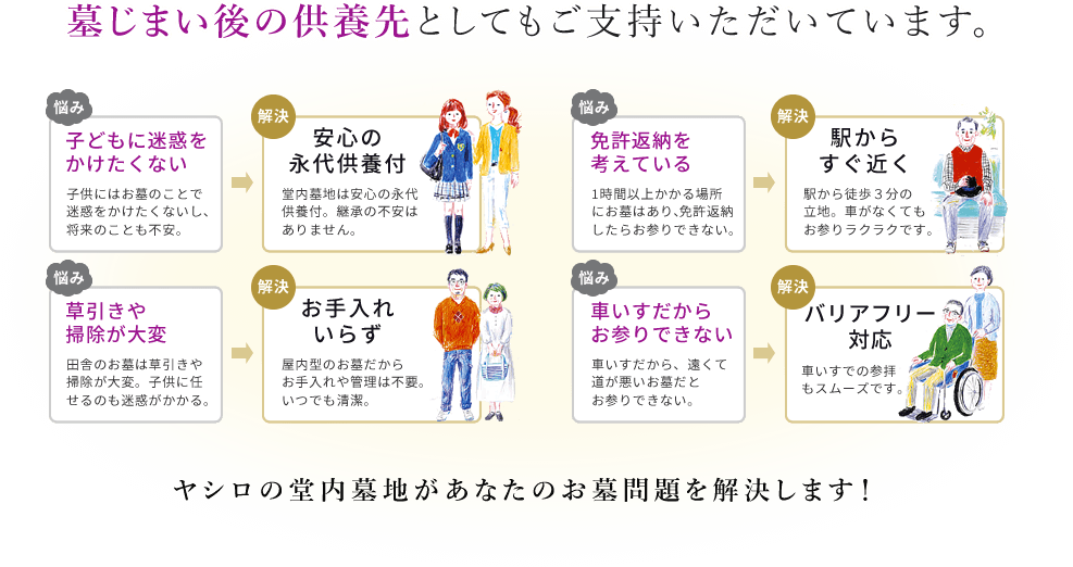 墓じまい後の供養先としてもご支持いただいています。