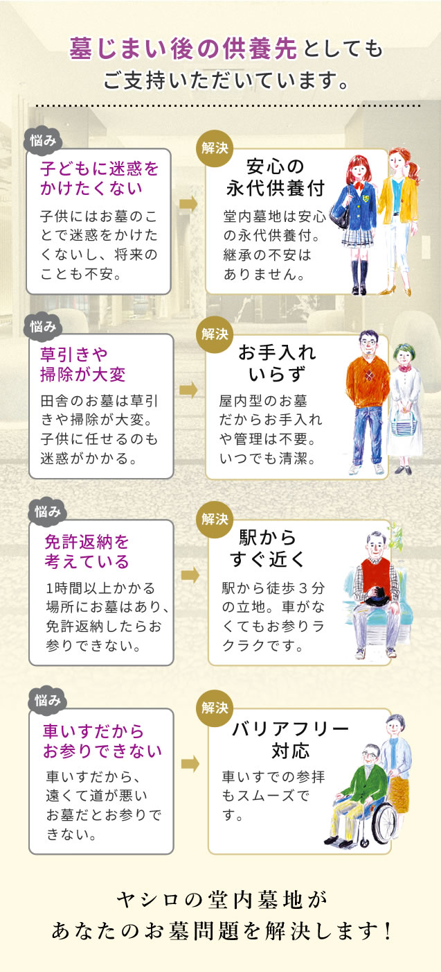 墓じまい後の供養先としてもご支持いただいています。