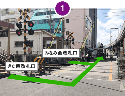 阪急南方駅からの案内写真1