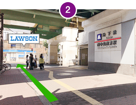 阪急南方駅からの案内写真2