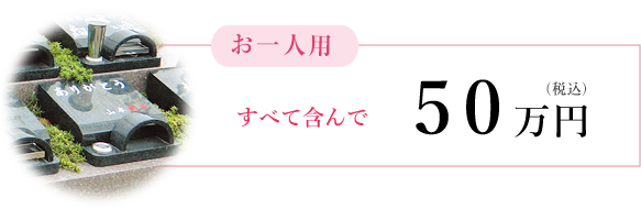 ご一人用 全て含んで50万円