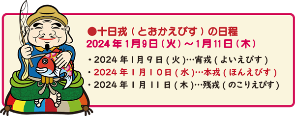 大阪で2024年の十日戎はいつ行う？