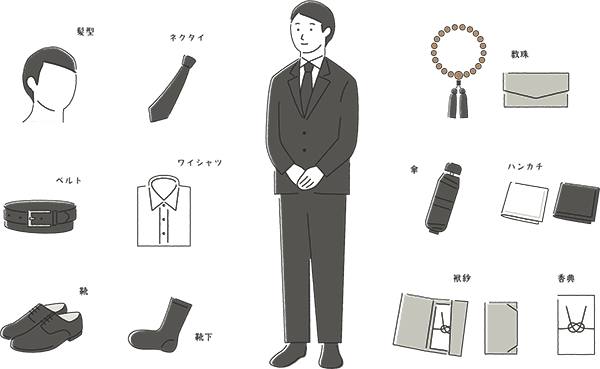 法要と同日の墓じまい：男性の服装