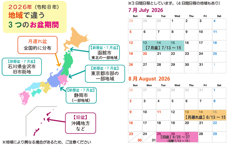 【2026年】お盆はいつ？何をする期間？地域で違う4つの日程