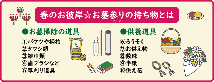 お墓参りに必要な基本の持ち物リスト【大阪でも共通】」