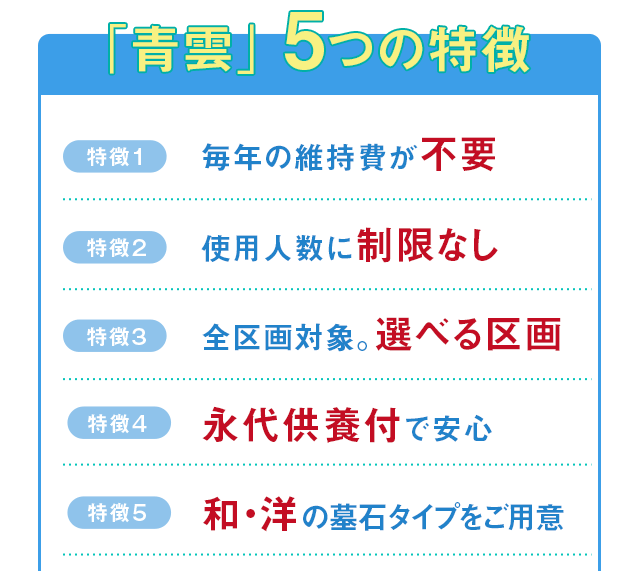 青雲 5つの特徴